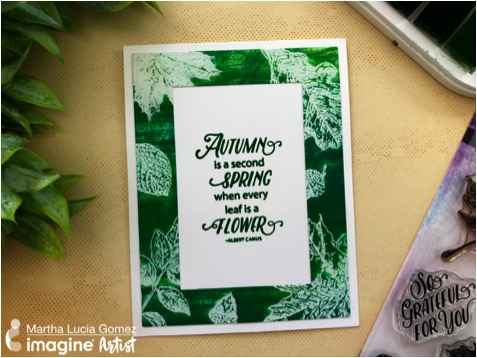 Emboss Resist Card Using Kaleidacolor in Fresh Greens